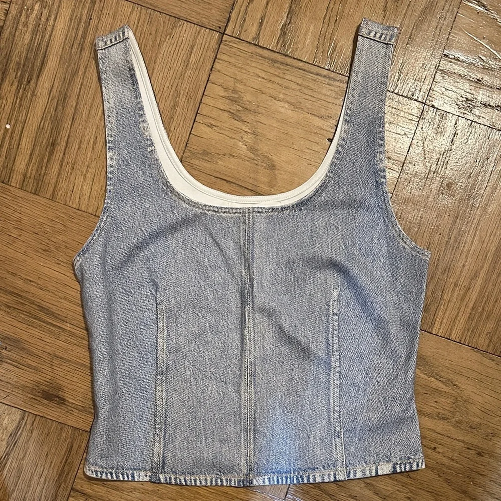 rag & bone Blue Denim Tank Top - Picture 2 of 5
